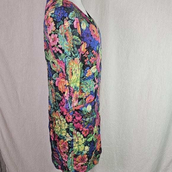 Anthropologie HD In Paris Multicolor Floral Shift Dress Women XXS Front Pockets - Picture 5 of 15